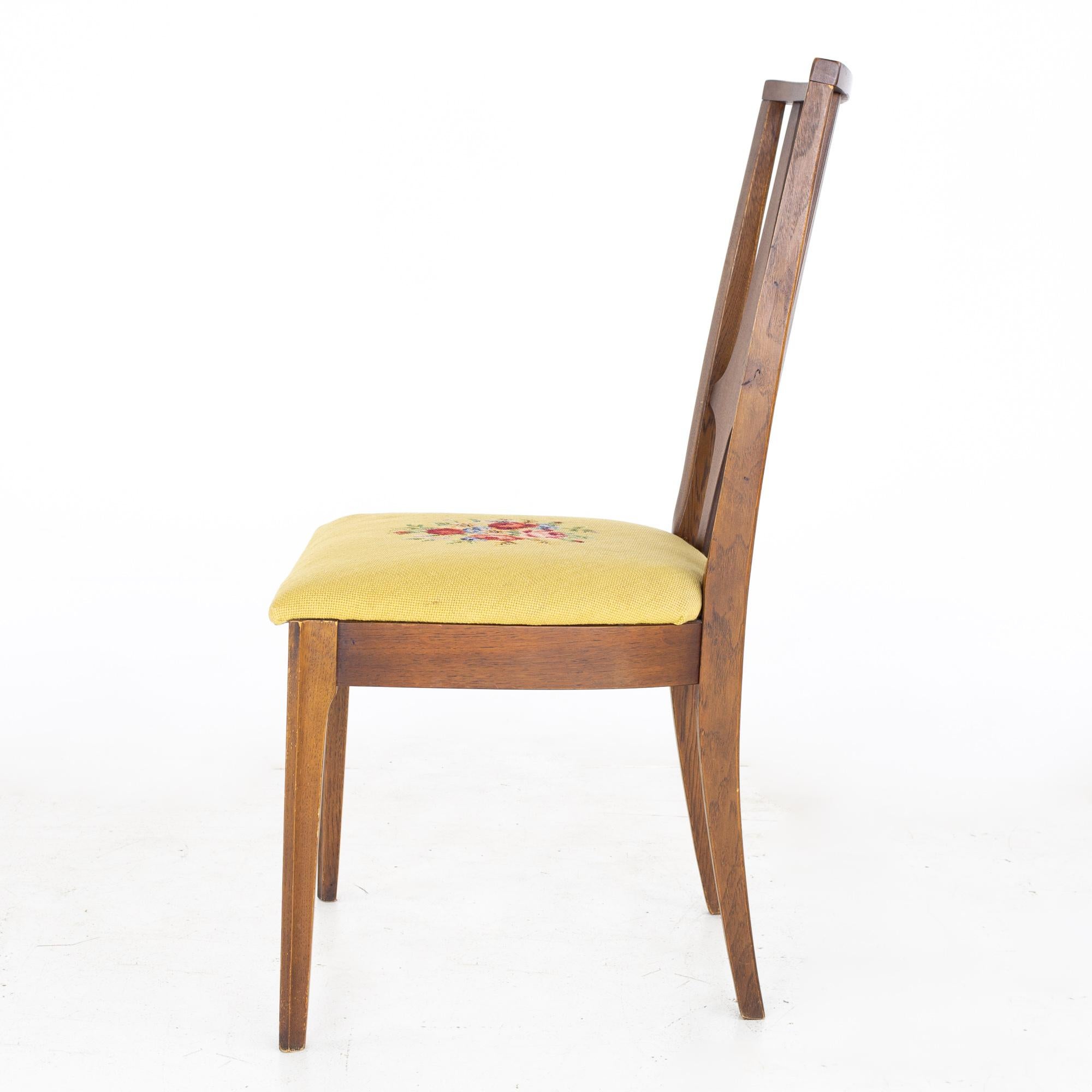 Broyhill Brasilia Brutalist Mid Century Walnut Dining Chairs, Set of 6 For Sale 6