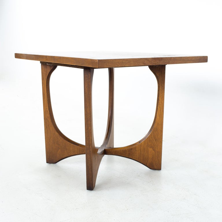 Broyhill Brasilia Brutalist Mid Century Walnut Side End Table at 1stDibs