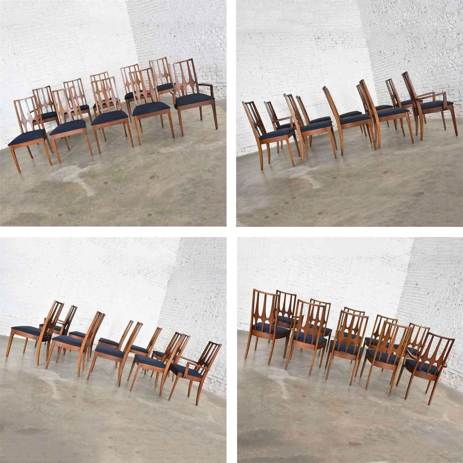 Ensemble original de 10 chaises de salle à manger Broyhill Brasilia, mi-siècle moderne, 1962-1970 en vente 7