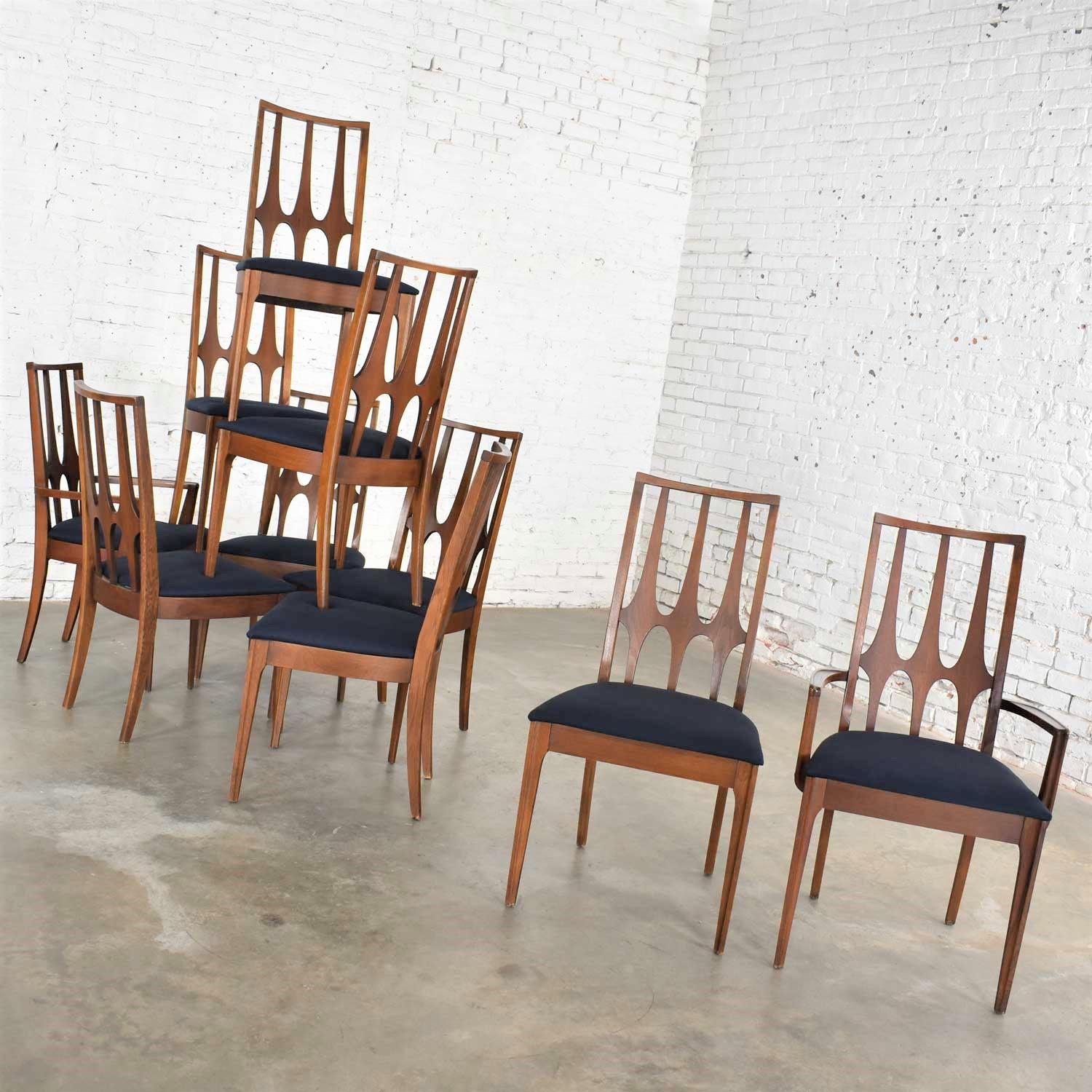 Américain Ensemble original de 10 chaises de salle à manger Broyhill Brasilia, mi-siècle moderne, 1962-1970 en vente