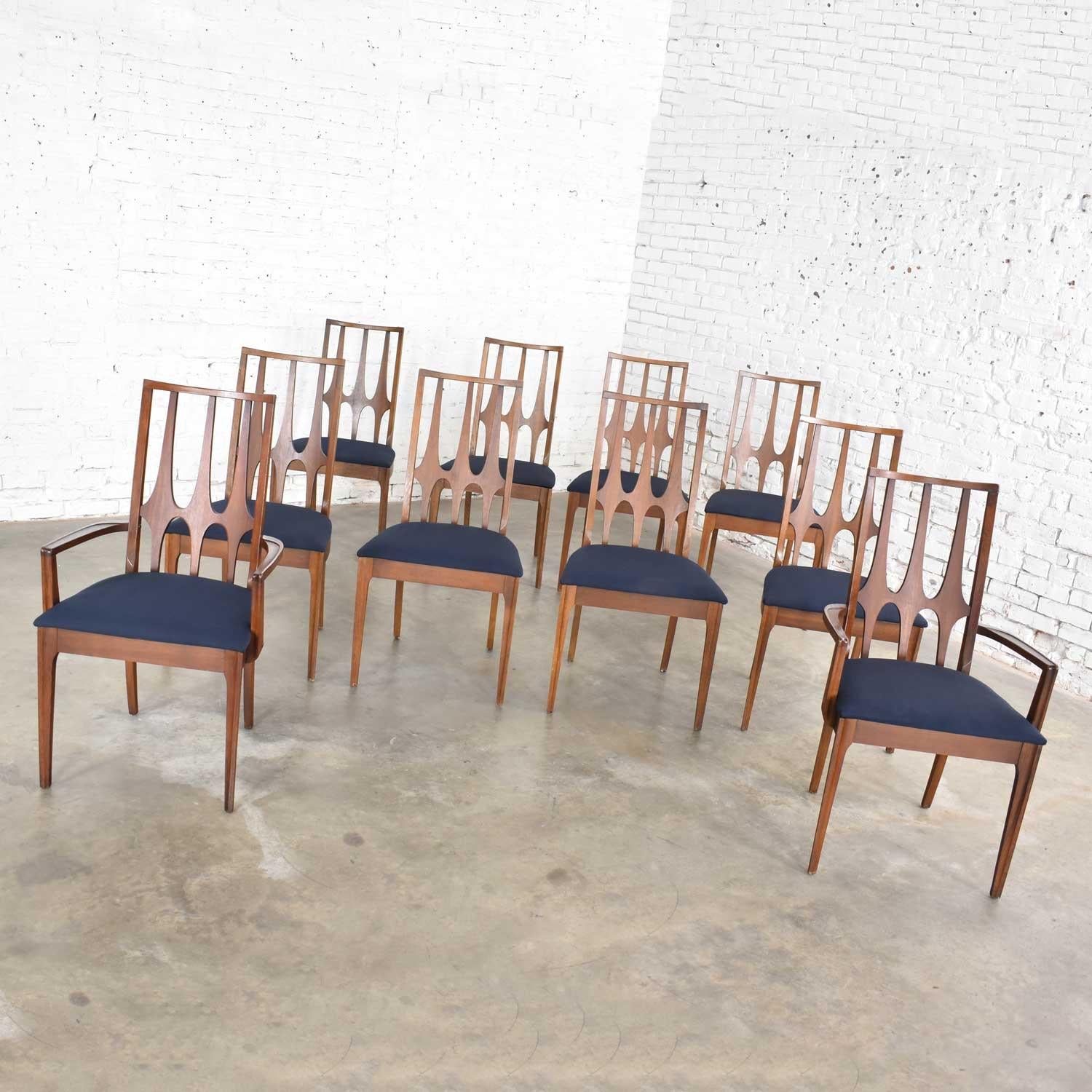 20ième siècle Ensemble original de 10 chaises de salle à manger Broyhill Brasilia, mi-siècle moderne, 1962-1970 en vente