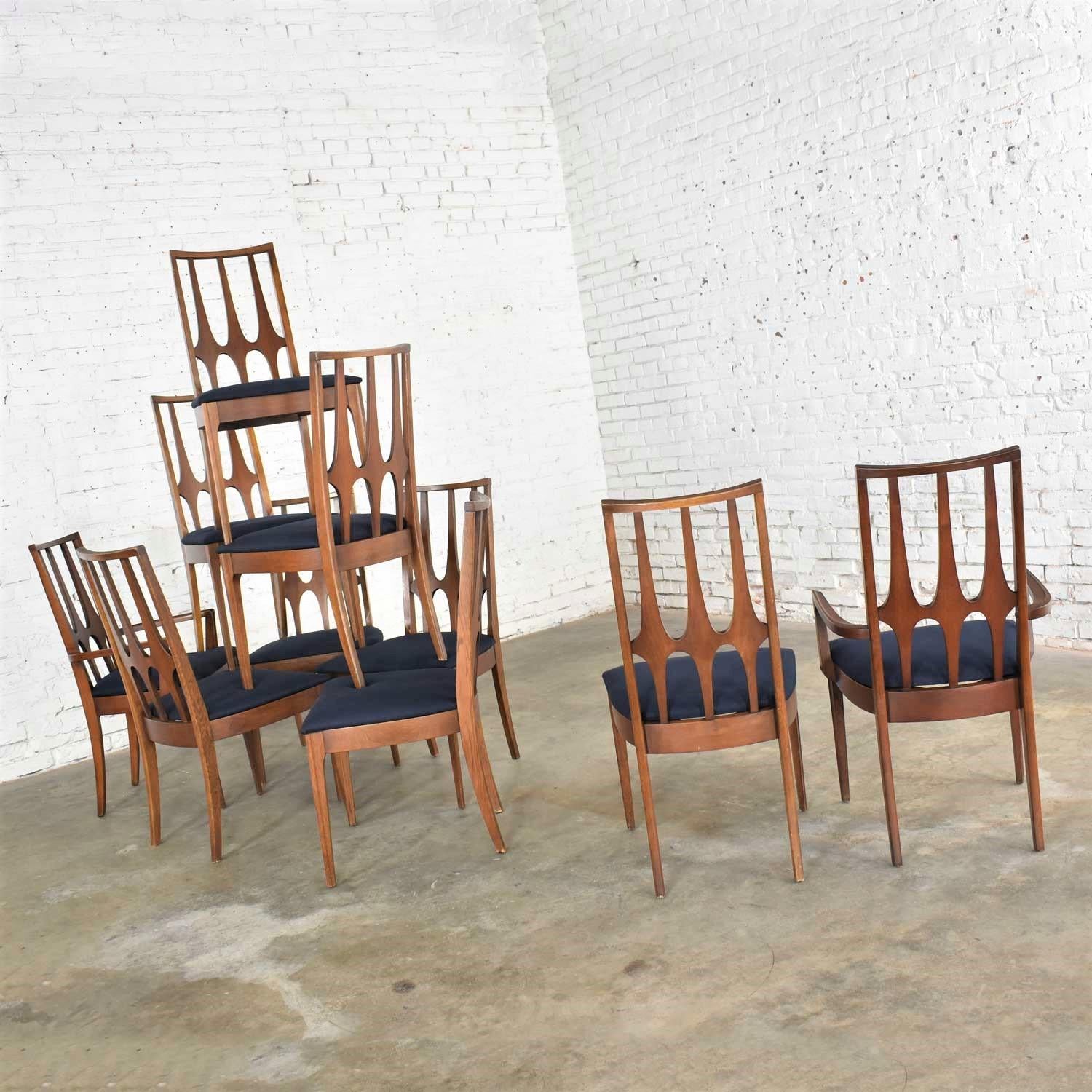 Ensemble original de 10 chaises de salle à manger Broyhill Brasilia, mi-siècle moderne, 1962-1970 en vente 1