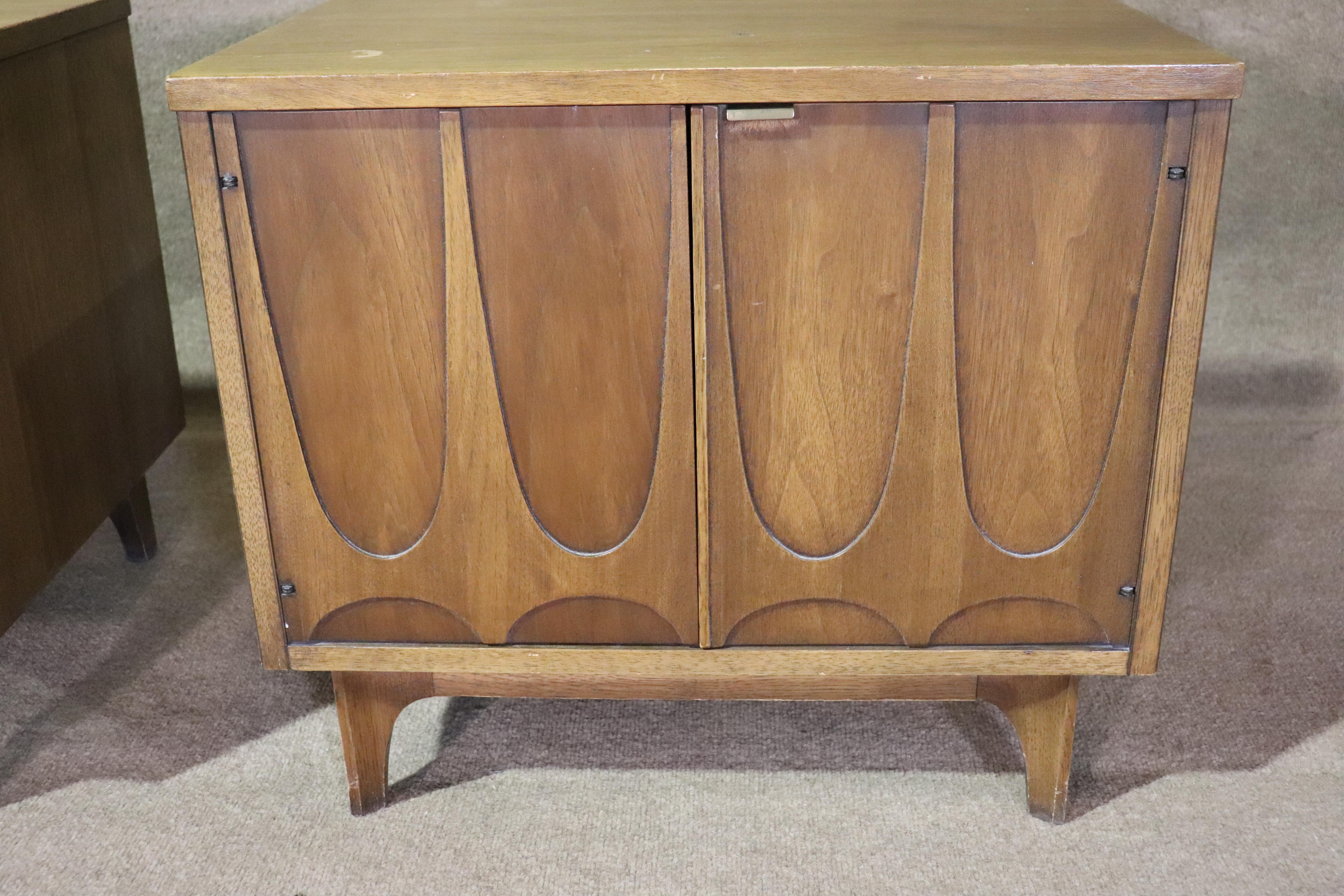 Mid-Century Modern Broyhill 'Brasilia' End Tables / Record Cabinets For Sale
