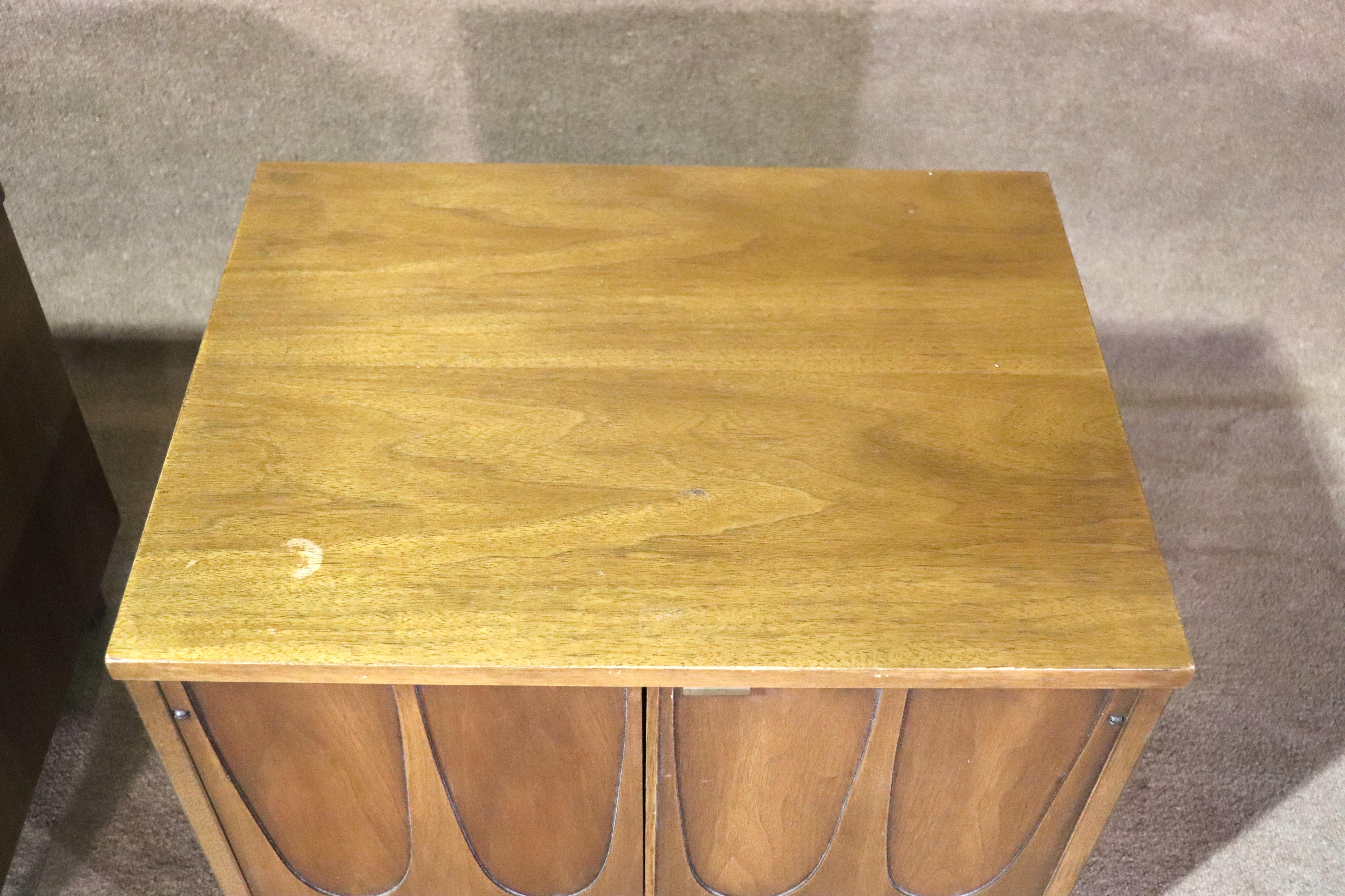 20th Century Broyhill 'Brasilia' End Tables / Record Cabinets For Sale