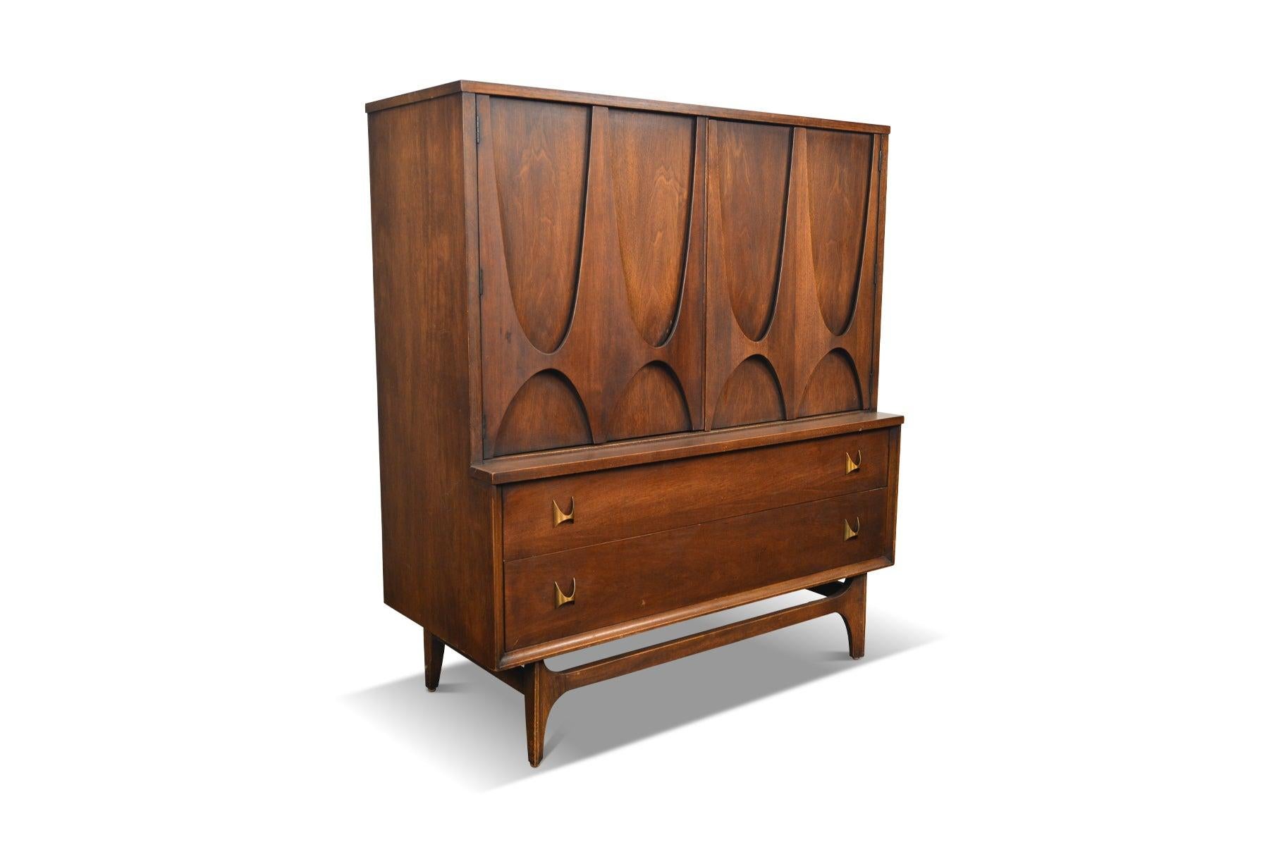 American Broyhill Brasilia Highboy / Gentleman's Chest in Walnut