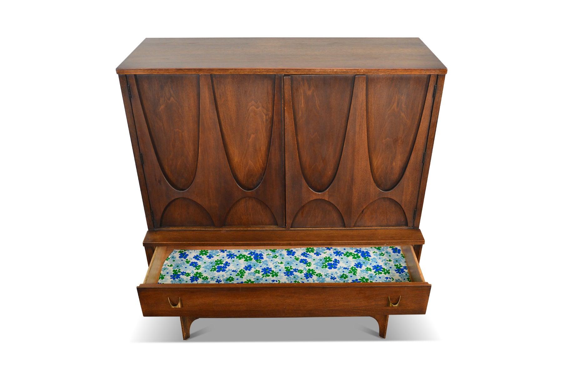 Broyhill Brasilia Highboy / Gentleman's Chest in Walnut In Excellent Condition In Berkeley, CA