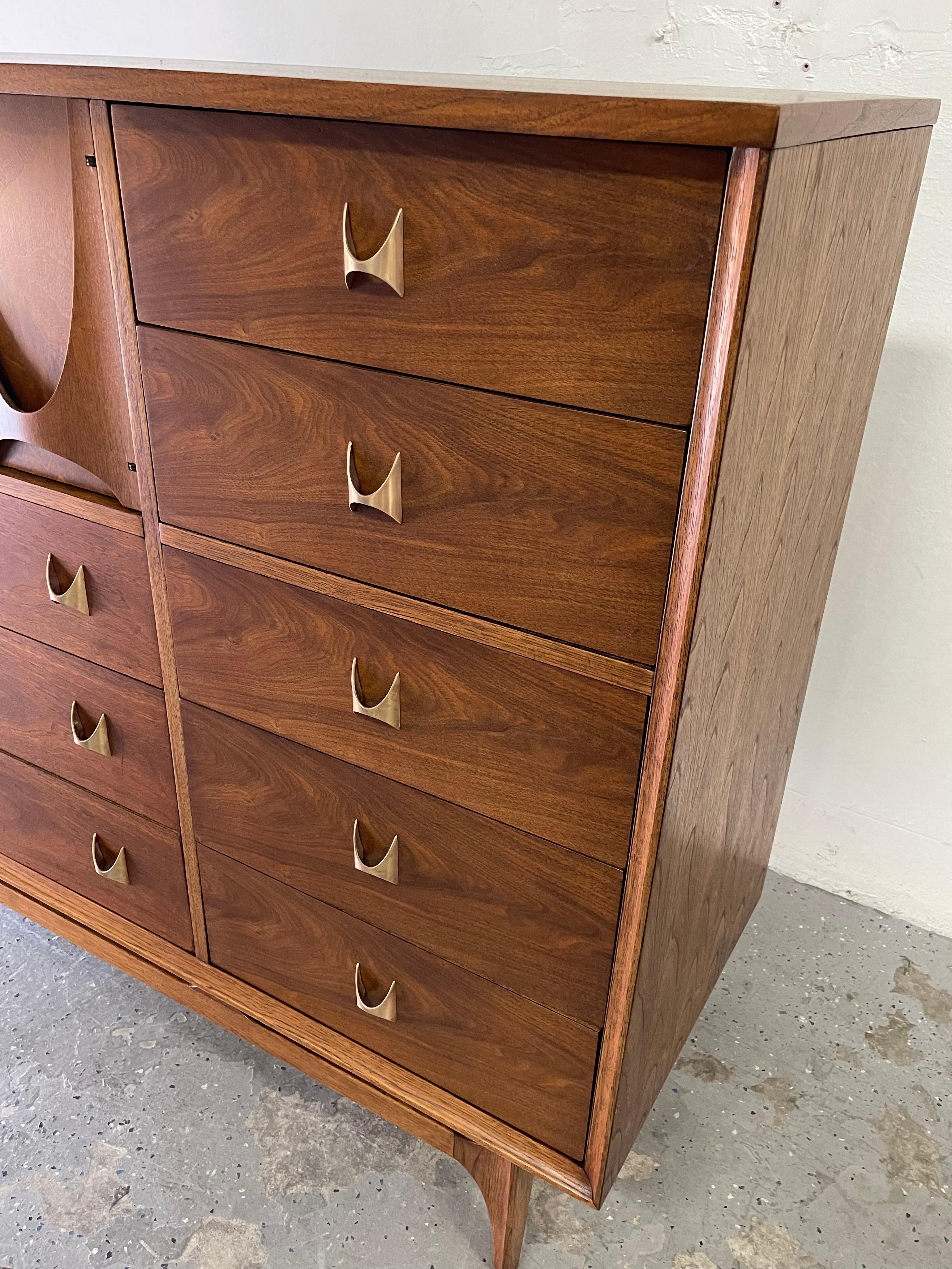 Broyhill Brasilia Magna Mid-Century 8 Drawer Highboy Dresser Gentleman's Chest 8