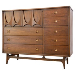 Used Broyhill Brasilia Magna Walnut and Oak Chest of Drawers Mid-Century Modern