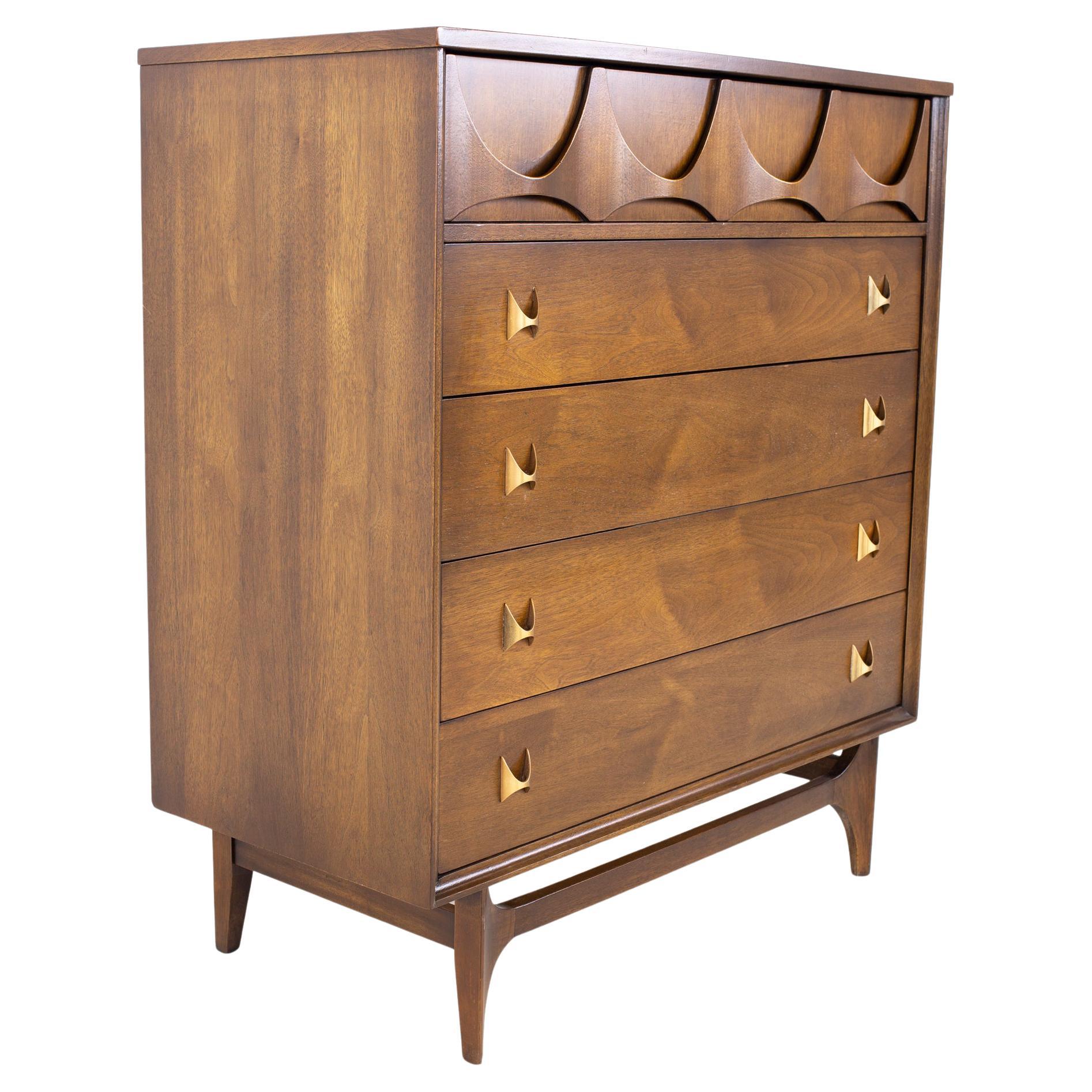 Broyhill Brasilia Mid Century 5 Drawer Highboy