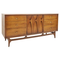 Broyhill Brasilia Mid Century 9 Drawer Lowboy Dresser