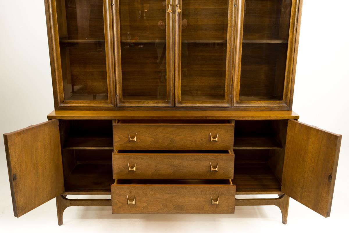 Brass Broyhill Brasilia Mid Century Buffet and Hutch