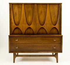 Broyhill Brasilia Mid Century Highboy Dresser Gentlemans Chest