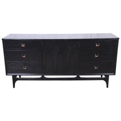 Broyhill Brasilia Mid-Century Modern Ebonized Long Dresser or Credenza, 1962