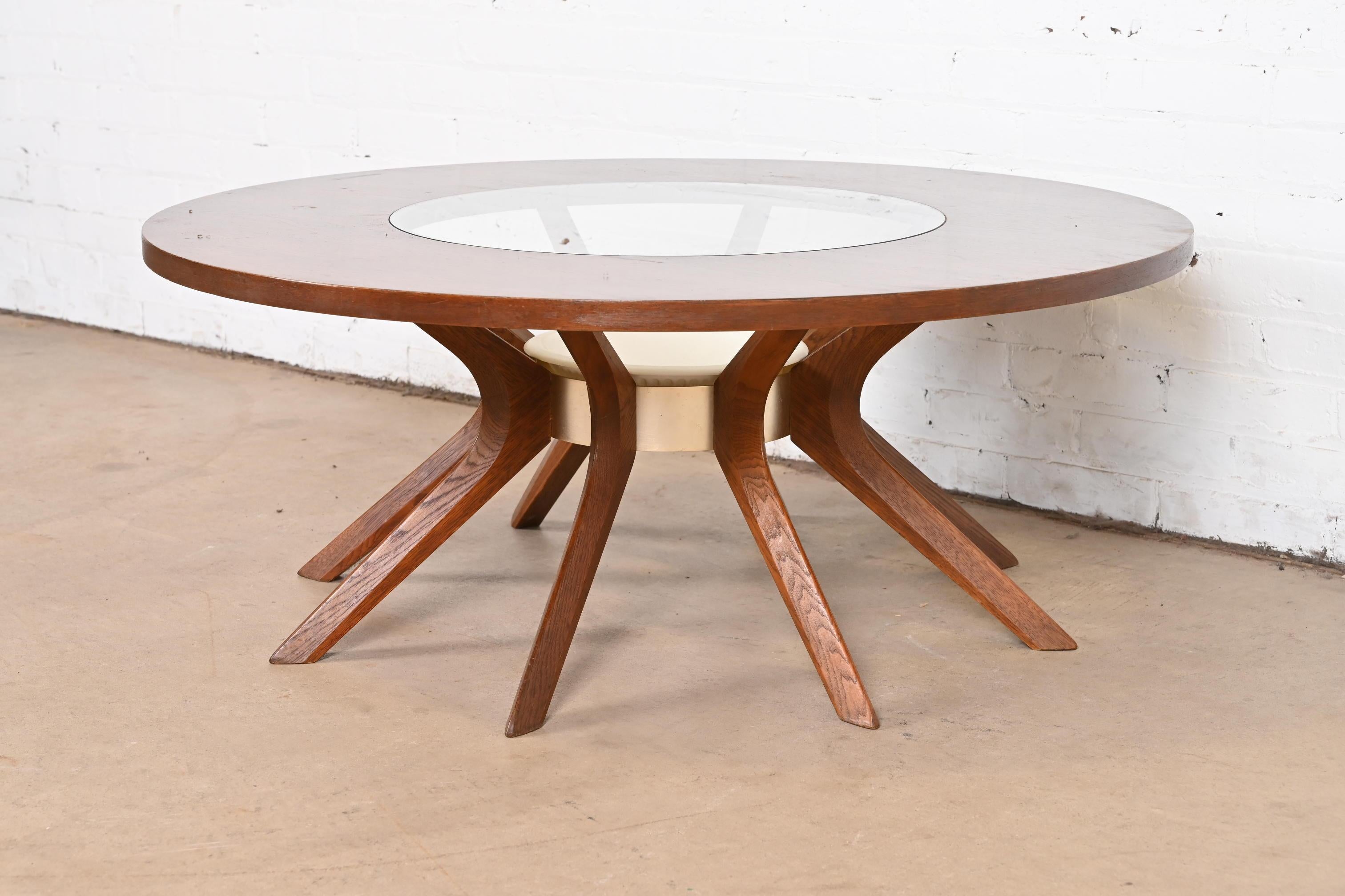 American Broyhill Brasilia Mid-Century Modern Walnut Cathedral Coffee Table, 1962