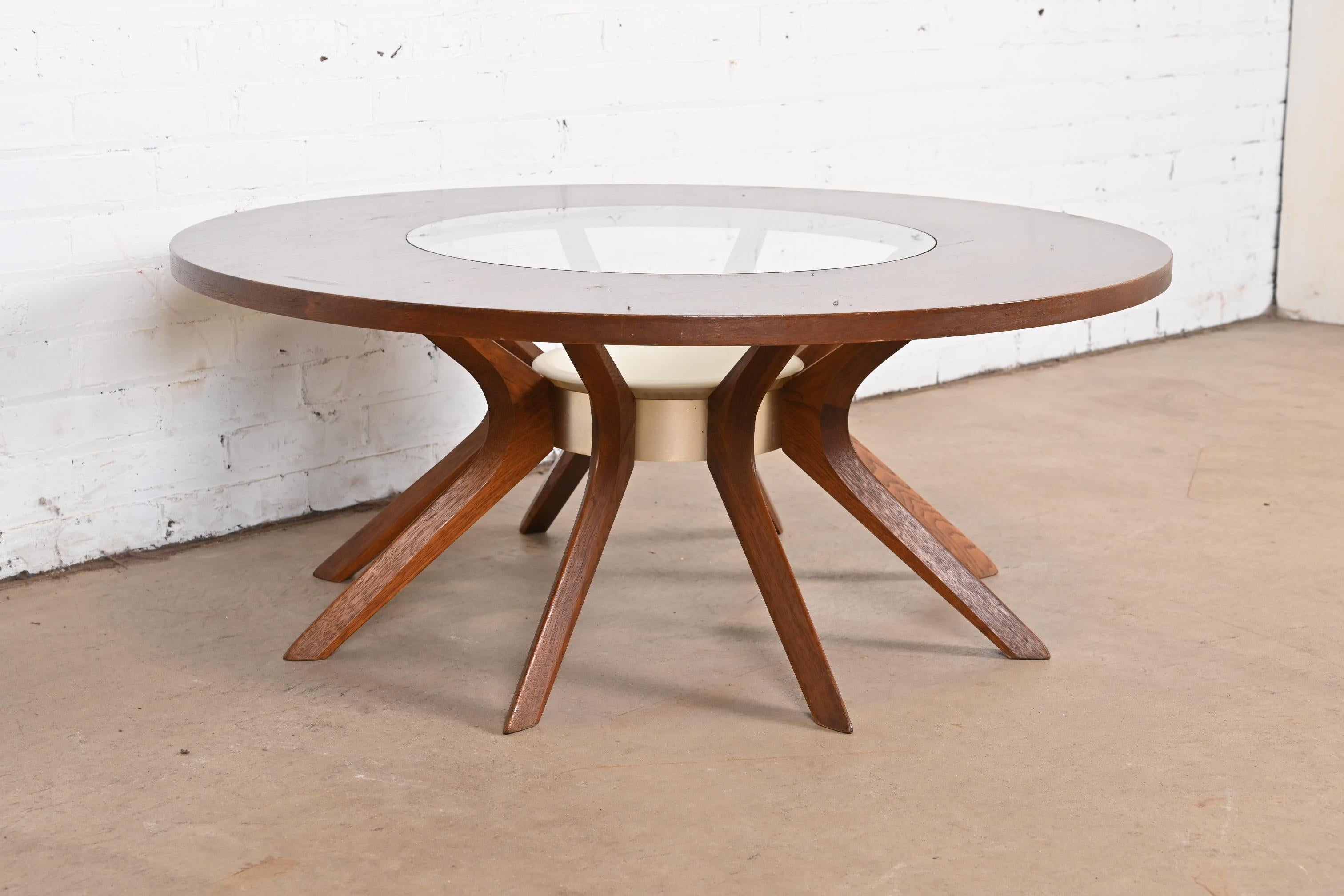 Mid-20th Century Broyhill Brasilia Mid-Century Modern Walnut Cathedral Coffee Table, 1962