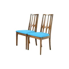 Broyhill Brasilia Mid-Century Modern Walnut Side Chairs or Dining Chairs, Pair