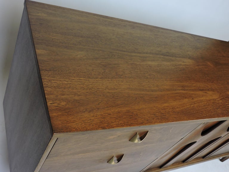 Broyhill Brasilia MidCentury Modern Walnut Triple Dresser or Credenza