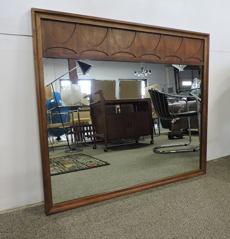 Broyhill Brasilia MidCentury Modern Walnut Wall Mirror at 1stDibs