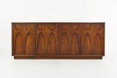 Broyhill Brasilia Mid Century Plinth Base Walnut Credenza