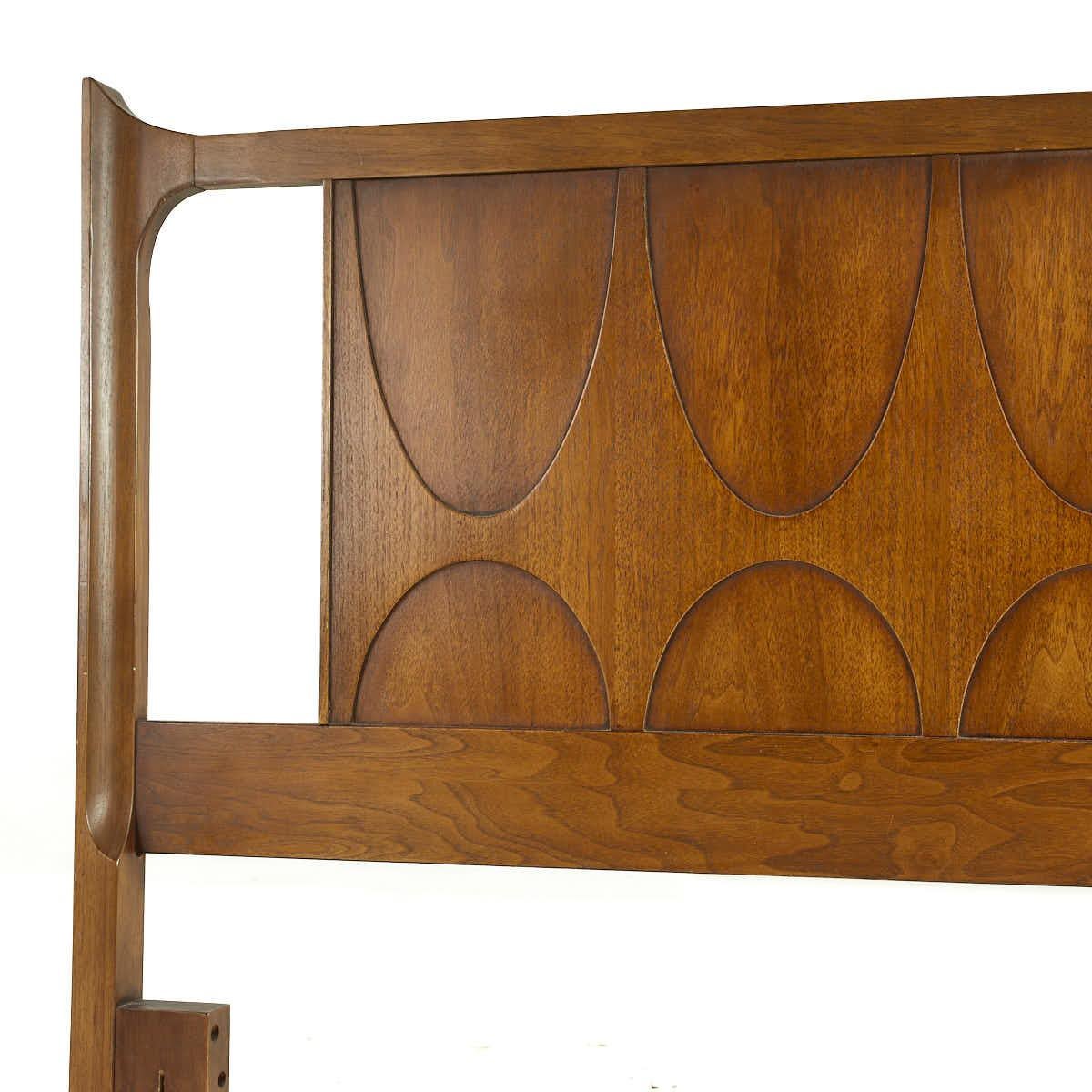 Broyhill Brasilia Mid Century Queen Walnut Headboard For Sale at 1stDibs