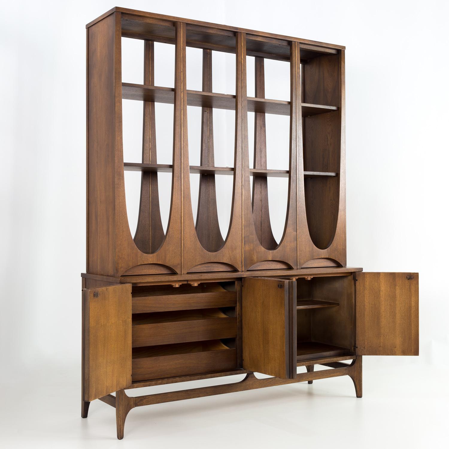 American Broyhill Brasilia Mid Century Room Divider Wall Unit Shelving For Sale