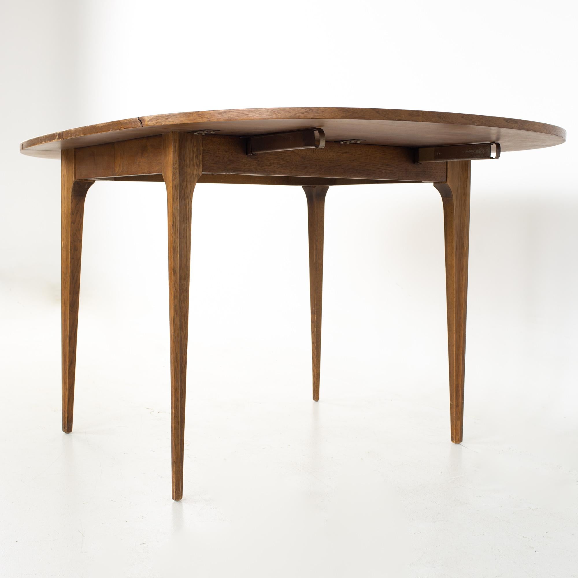 mid century round dining table with leaf
