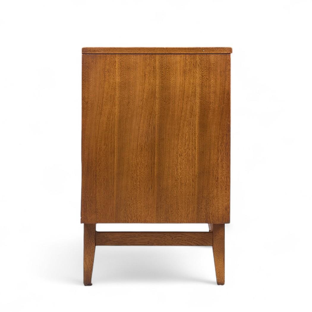 American Broyhill Brasilia Mid Century Walnut 9-Drawer Lowboy Dresser For Sale
