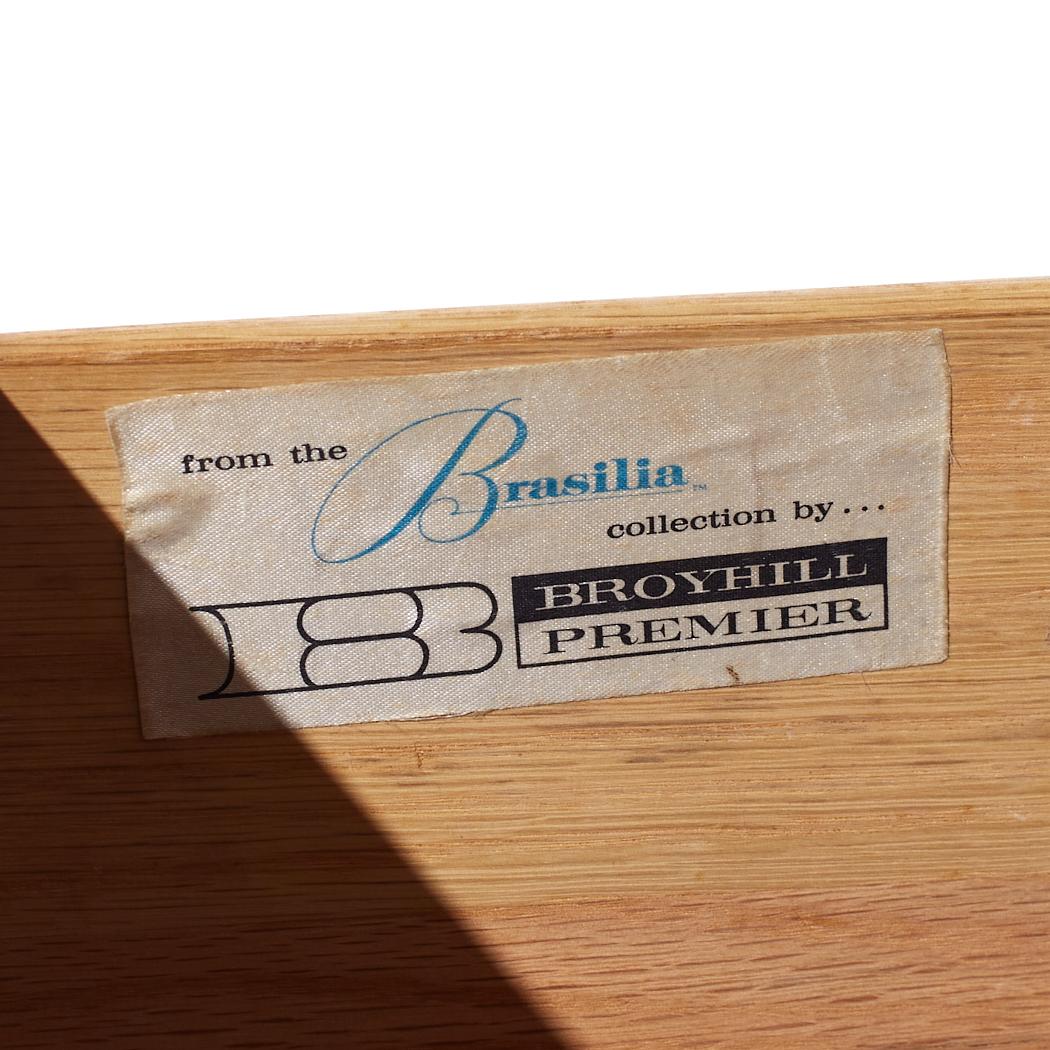 Broyhill Brasilia Mid Century Walnut and Brass Desk For Sale 6
