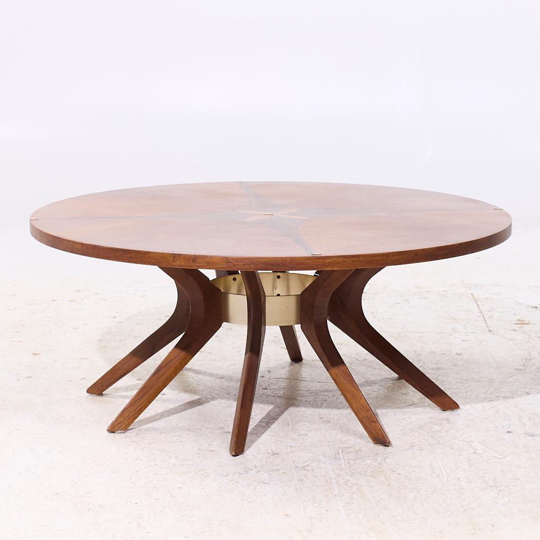Mid-Century Modern Broyhill Brasilia Mid Century Walnut Cathedral Coffee Table For Sale