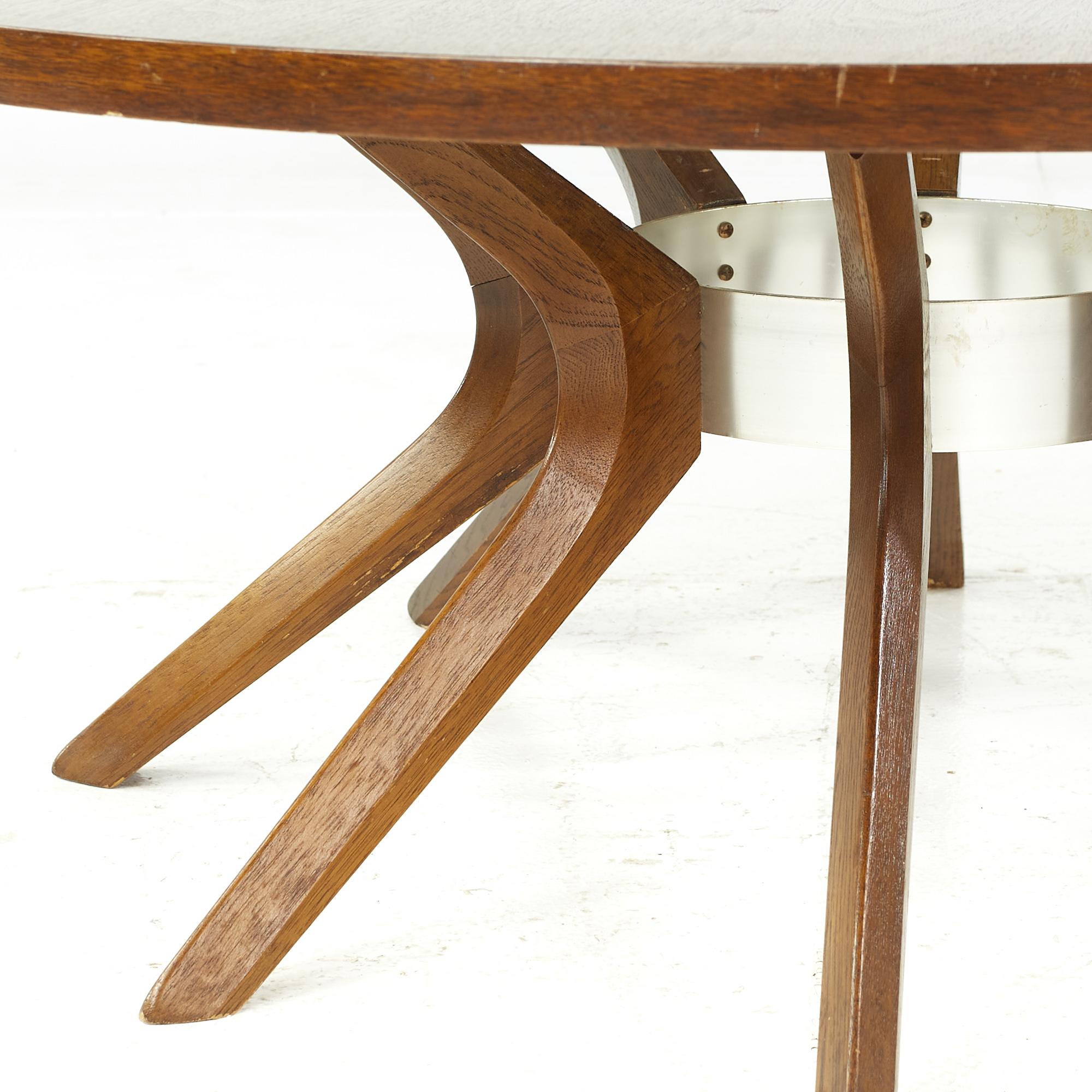 American Broyhill Brasilia Mid-Century Walnut Cathedral Coffee Table For Sale