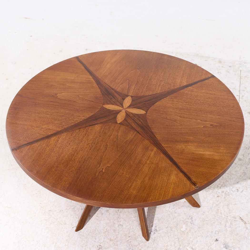 Broyhill Brasilia Mid Century Walnut Cathedral Coffee Table For Sale 3