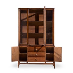 Broyhill Brasilia Mid Century Walnut China Cabinet