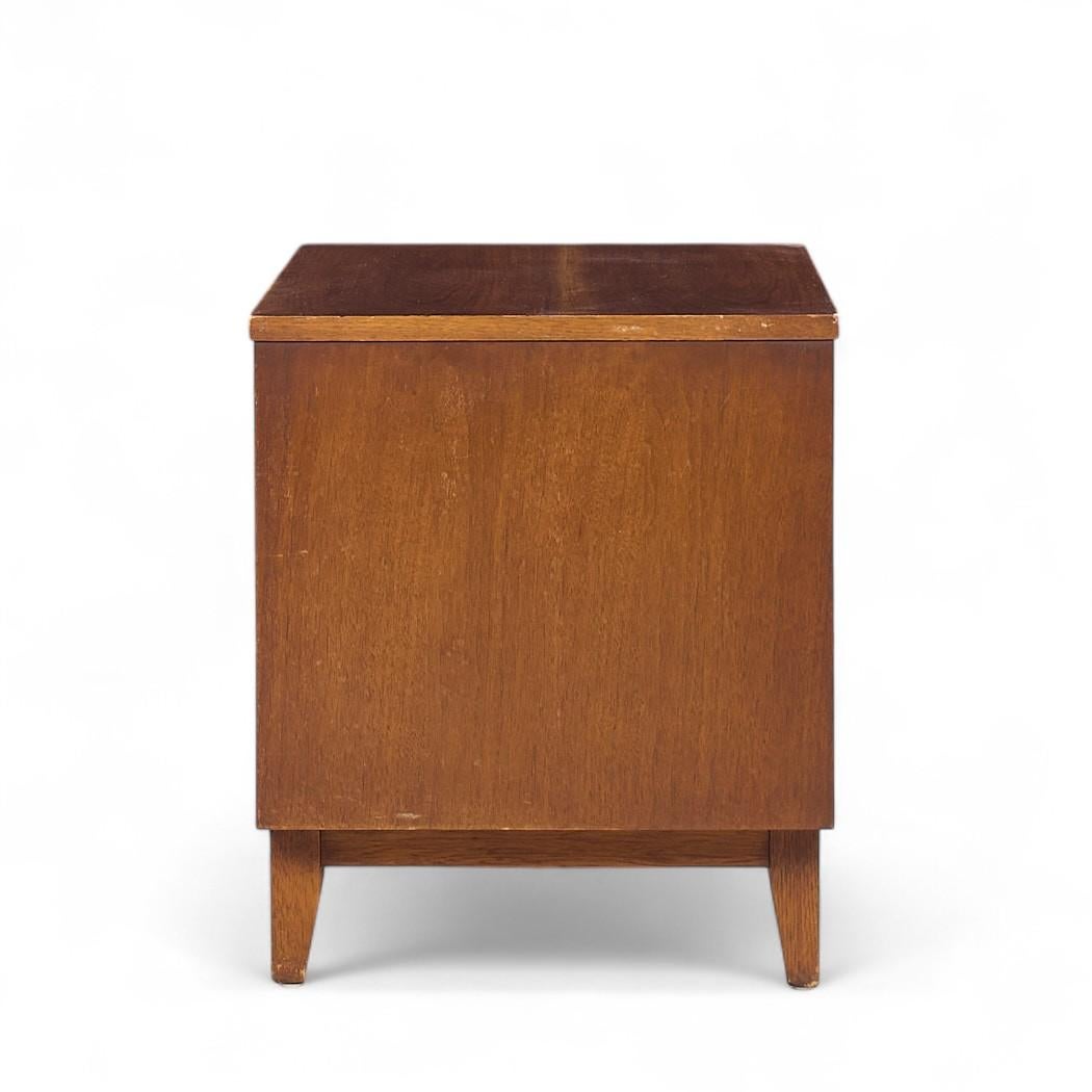 American Broyhill Brasilia Mid Century Walnut Commode Nightstands - Pair For Sale