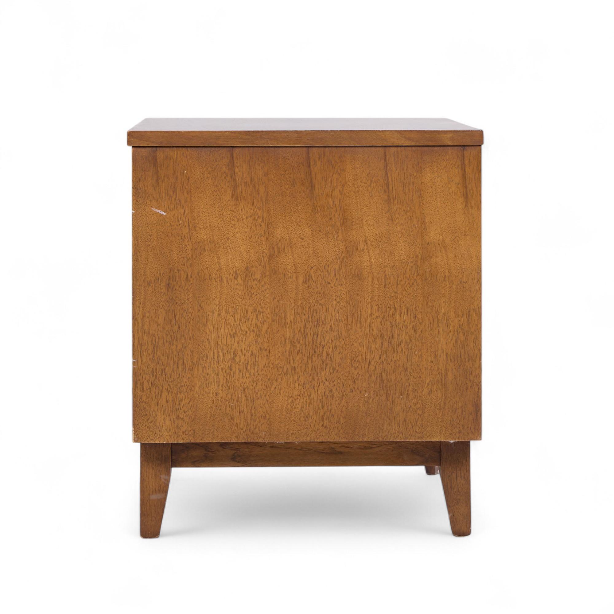 American Broyhill Brasilia Mid Century Walnut Commode Nightstands - Pair For Sale