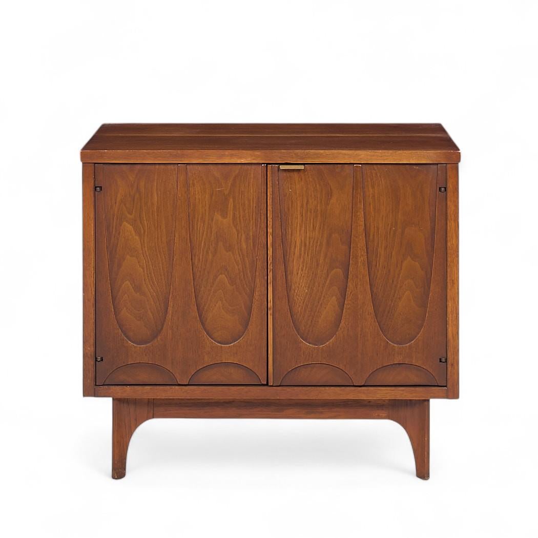 Broyhill Brasilia Mid Century Walnut Commode Nightstands - Pair For Sale 1