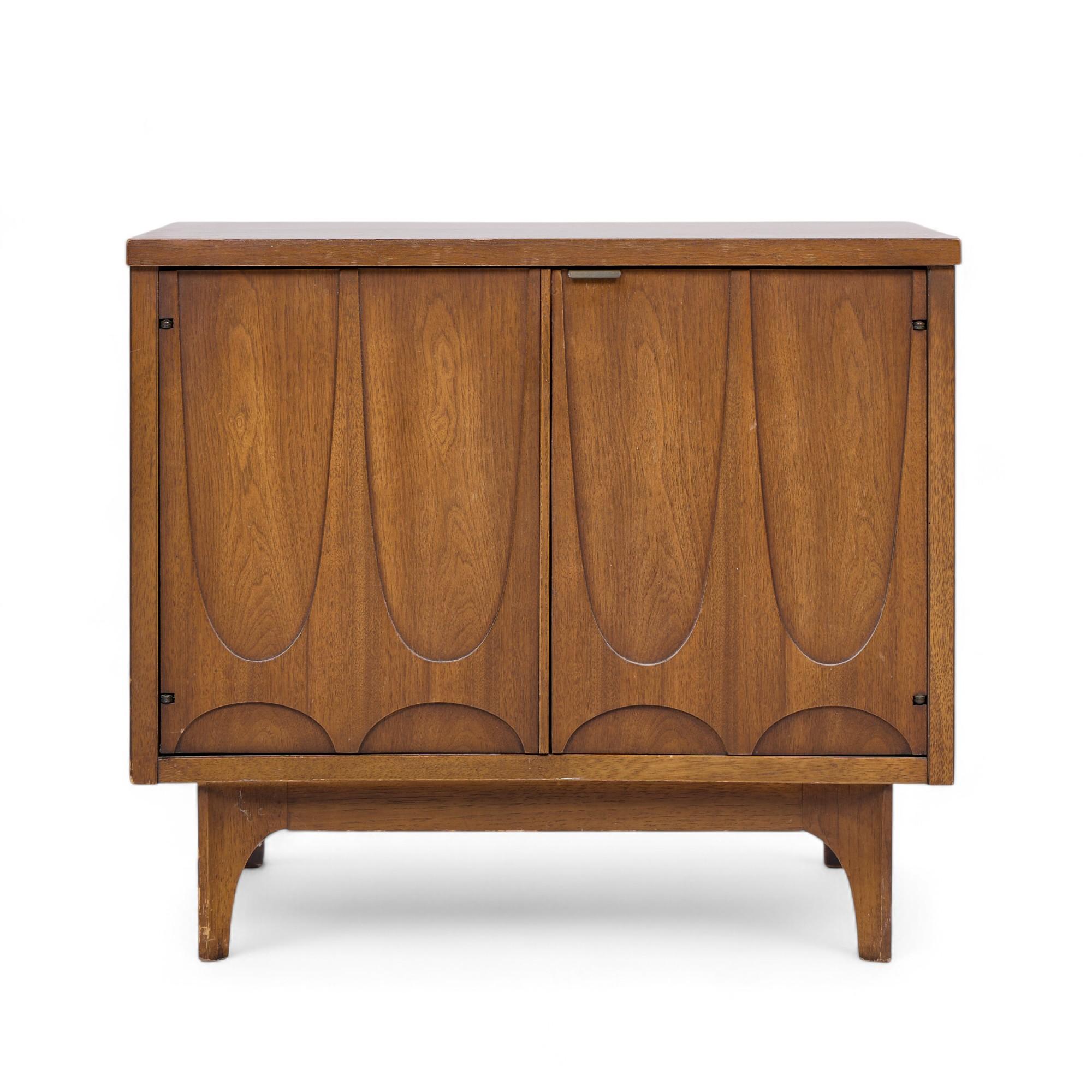 Broyhill Brasilia Mid Century Walnut Commode Nightstands - Pair For Sale 1