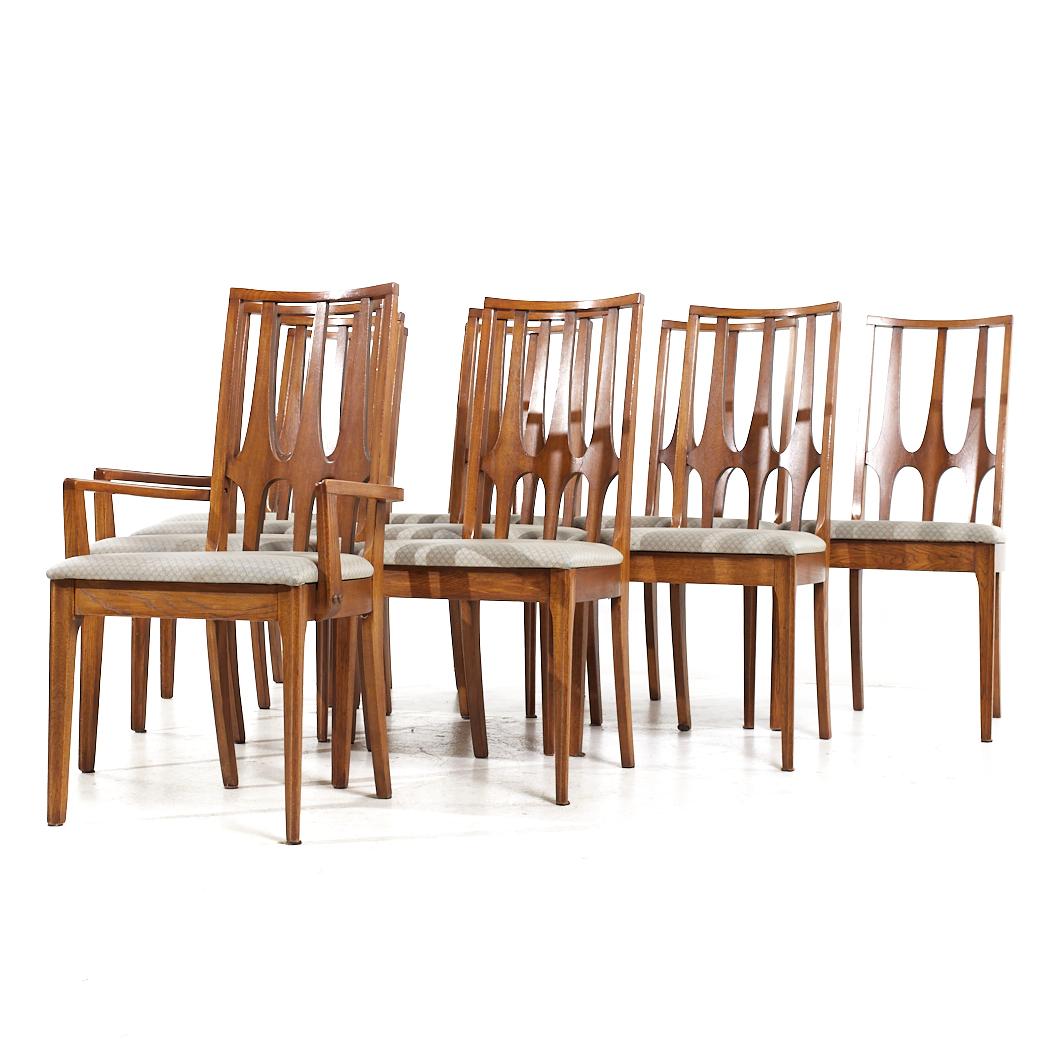 Mid-Century Modern Broyhill Brasilia Mid Century Walnut Dining Chairs - Set of 10 For Sale