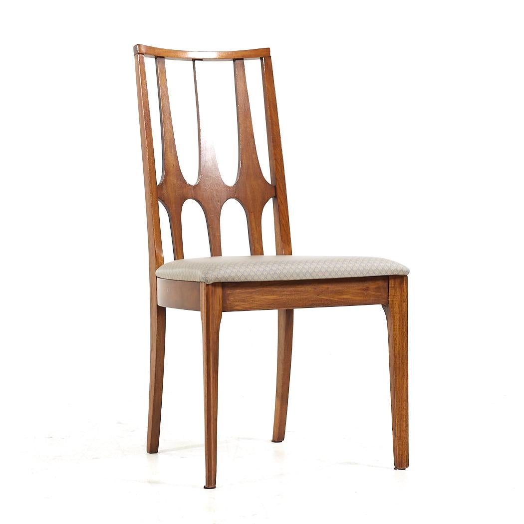 American Broyhill Brasilia Mid Century Walnut Dining Chairs - Set of 10 For Sale