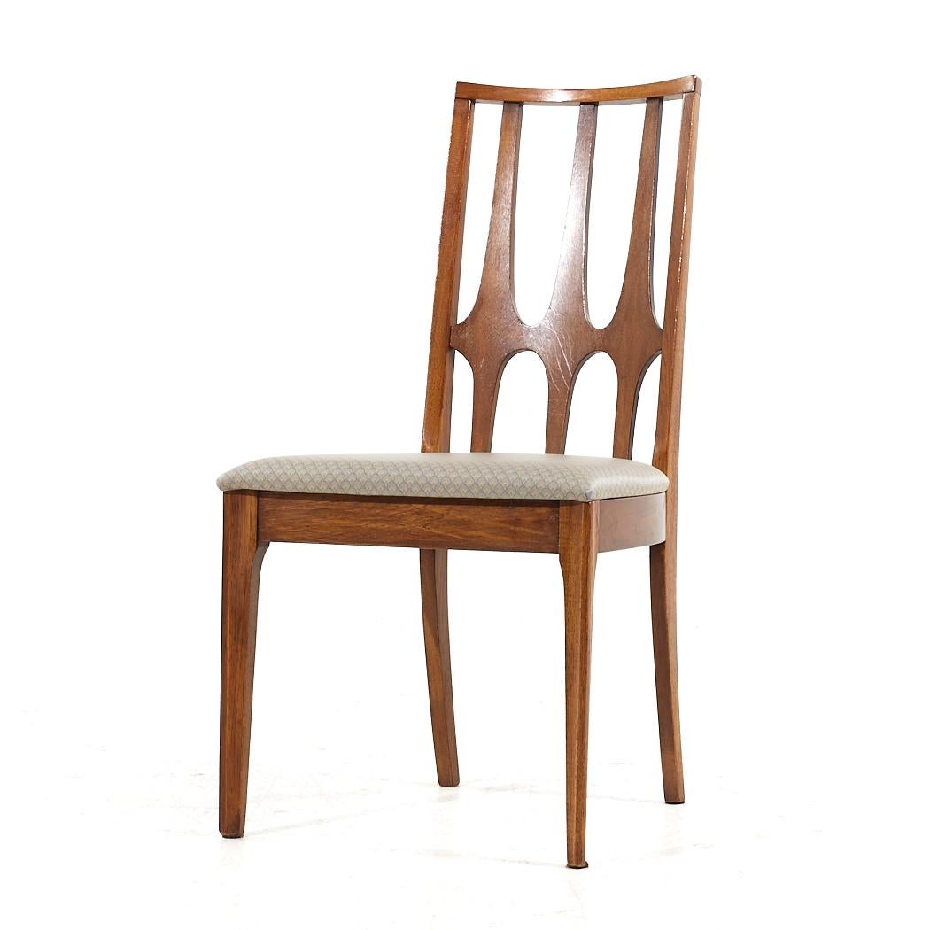 Late 20th Century Broyhill Brasilia Mid Century Walnut Dining Chairs - Set of 10 For Sale