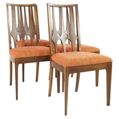 Vintage Broyhill Brasilia Mid Century Walnut Dining Chairs, Set of 4