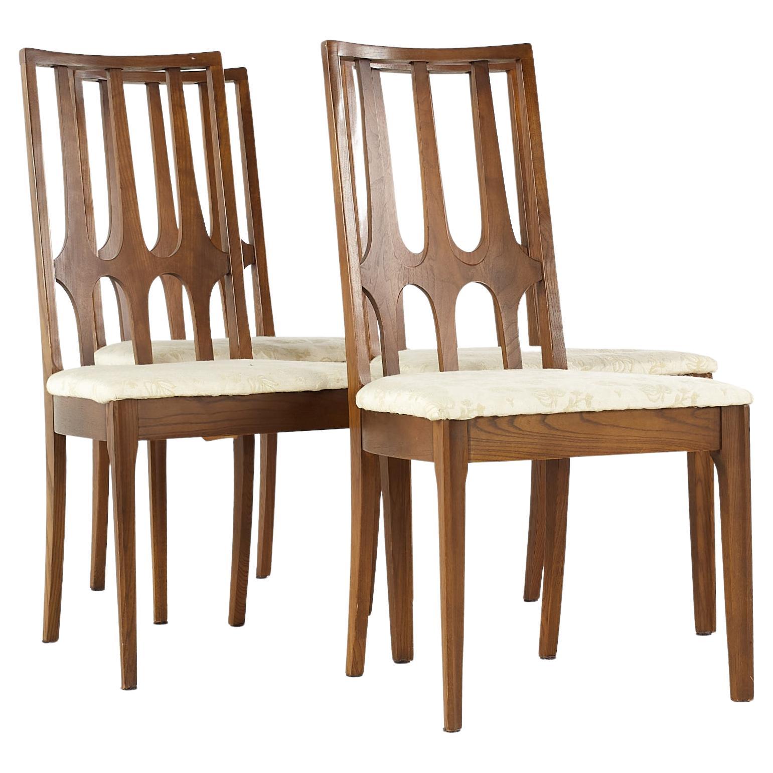 Sophisticated Set of 8 MidCentury Style Dining Chairs in Walnut and