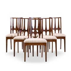 Broyhill Brasilia Mid Century Walnut Dining Chairs - Set of 6