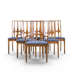 Broyhill Brasilia Mid Century Walnut Dining Chairs - Set of 6