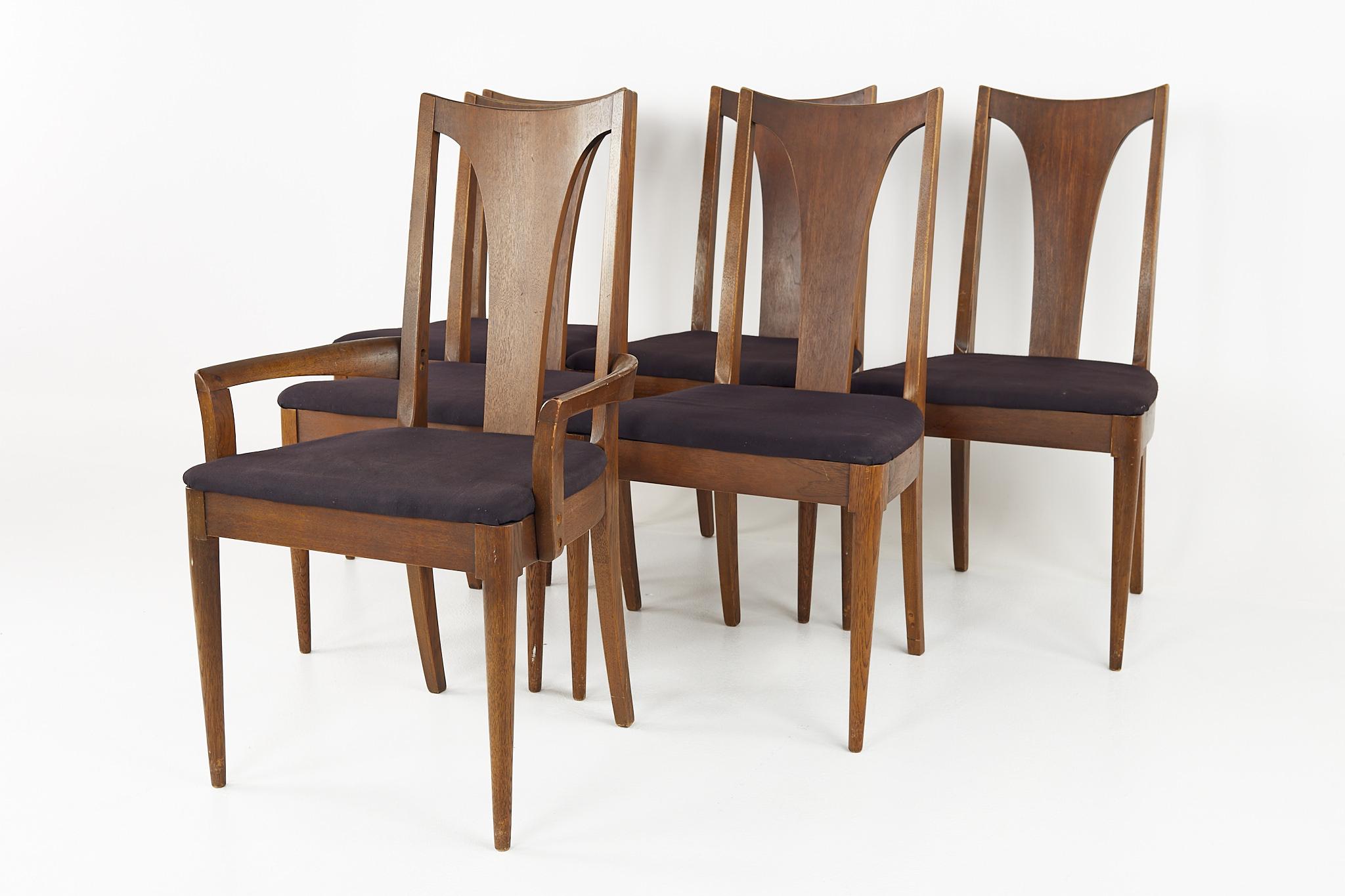 Mid-Century Modern Broyhill Brasilia Mid Century Walnut Dining Chairs, Set of 6