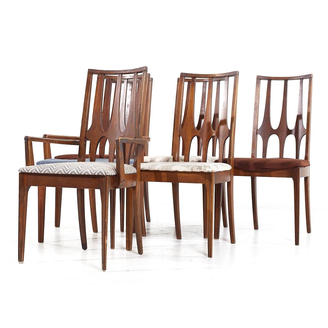 Mid-Century Modern Broyhill Brasilia Mid Century Walnut Dining Chairs - Set of 6 For Sale