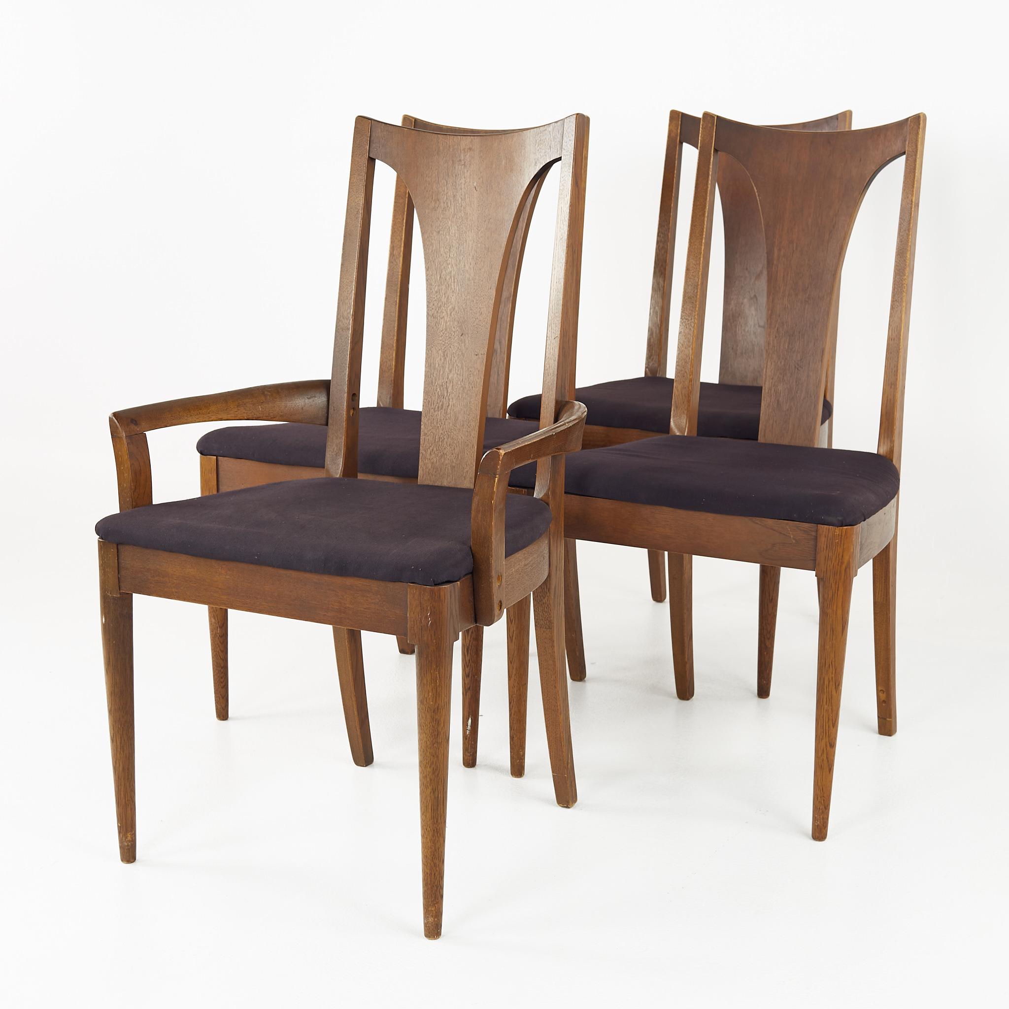 Late 20th Century Broyhill Brasilia Mid Century Walnut Dining Chairs, Set of 6