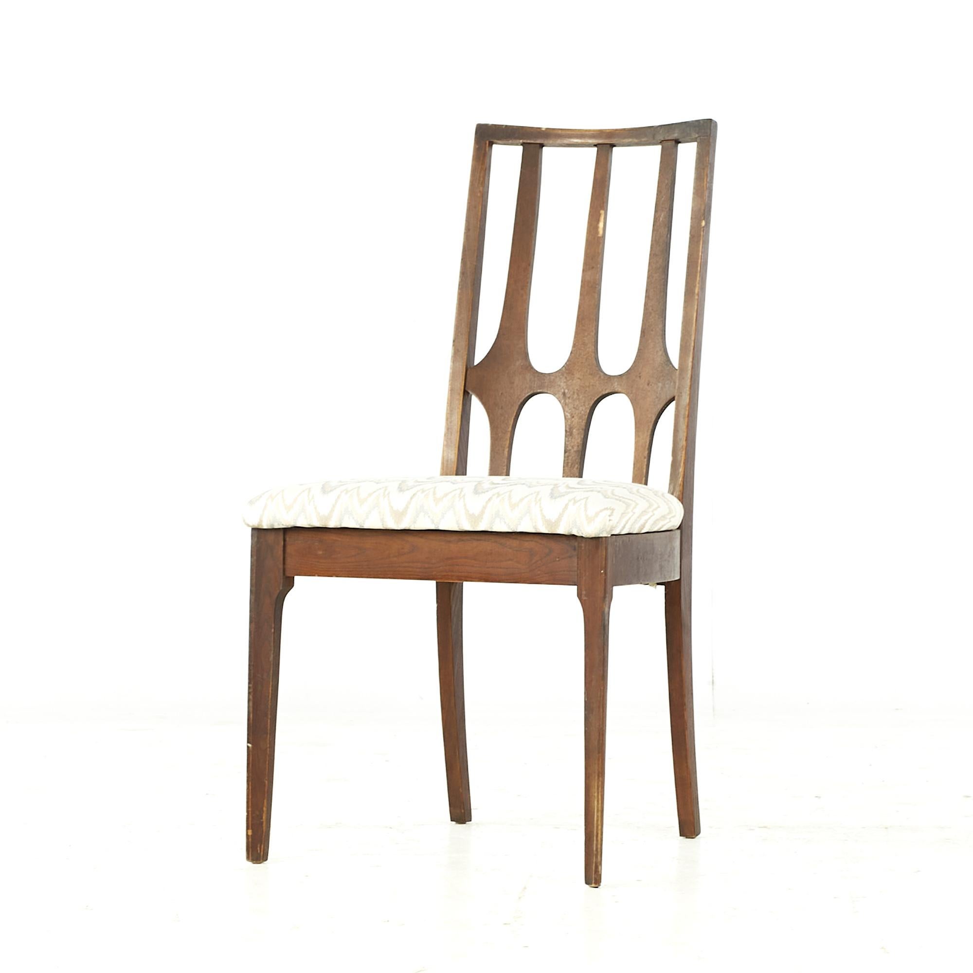 Late 20th Century Broyhill Brasilia Midcentury Walnut Dining Chairs, Set of 6 For Sale
