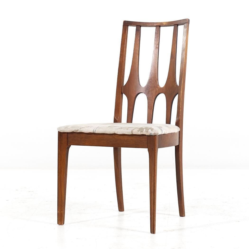 Late 20th Century Broyhill Brasilia Mid Century Walnut Dining Chairs - Set of 6 For Sale