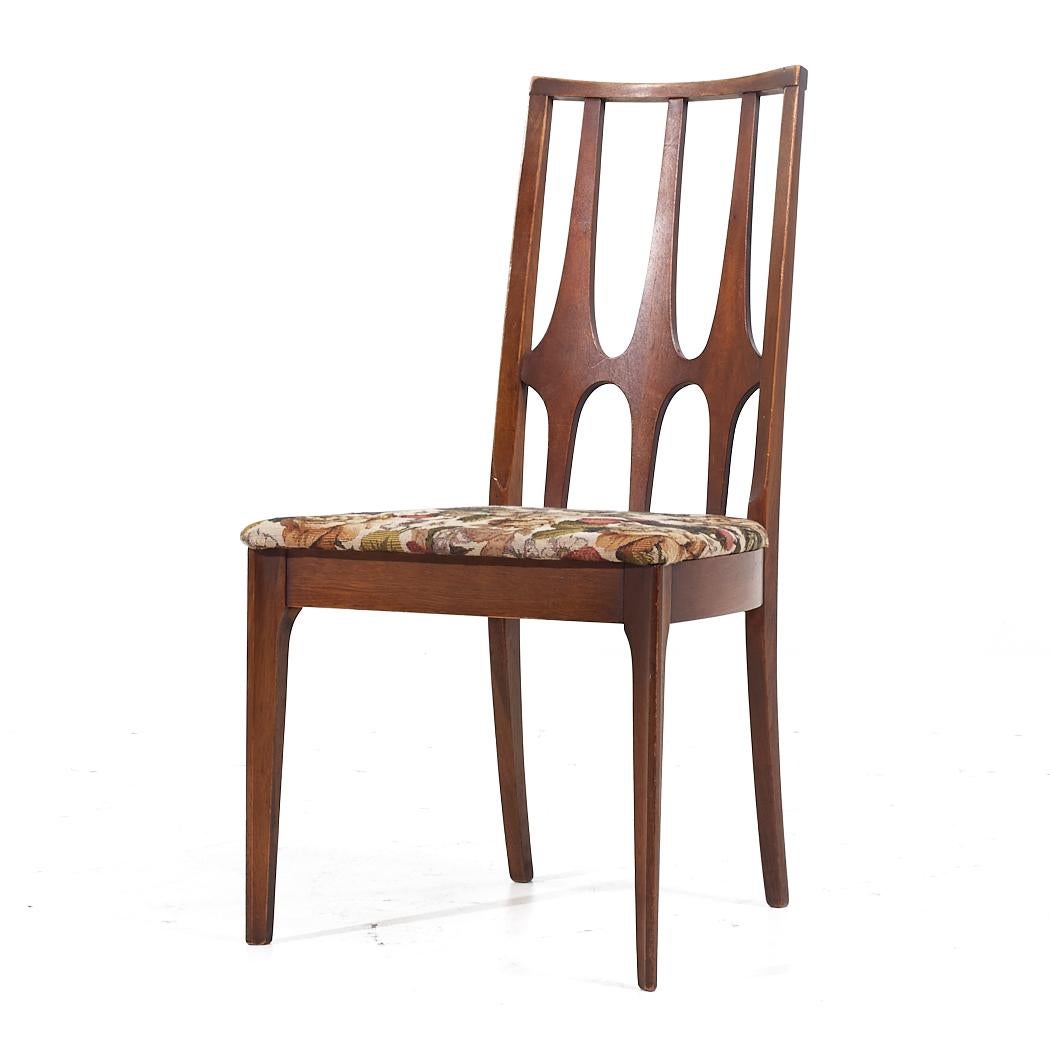 Late 20th Century Broyhill Brasilia Mid Century Walnut Dining Chairs - Set of 6 For Sale