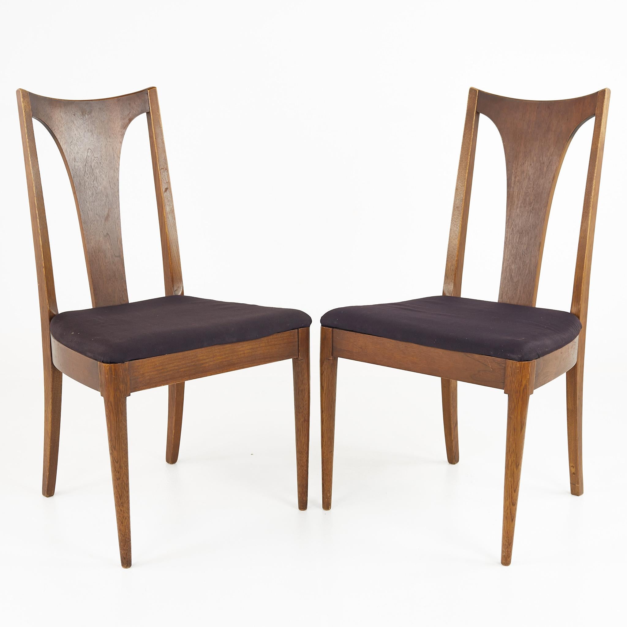 Broyhill Brasilia Mid Century Walnut Dining Chairs, Set of 6 1